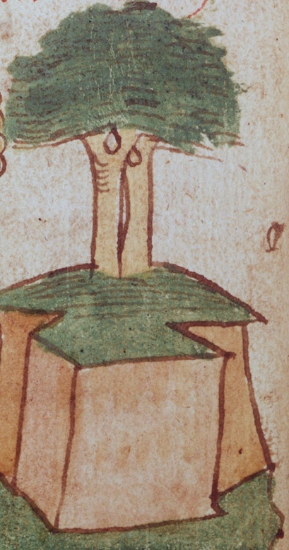 Entwined Trees of Eden. Lutwin: How the Devil Deceived Eve (detail), early 14th century
