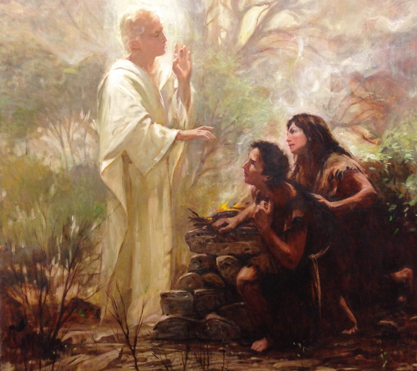 Walter Rane: The Angel with Adam and Eve.